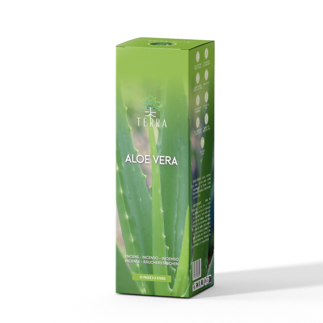 TERRA Incenso Aloe Verra 8 Bts senza carbone 12gr