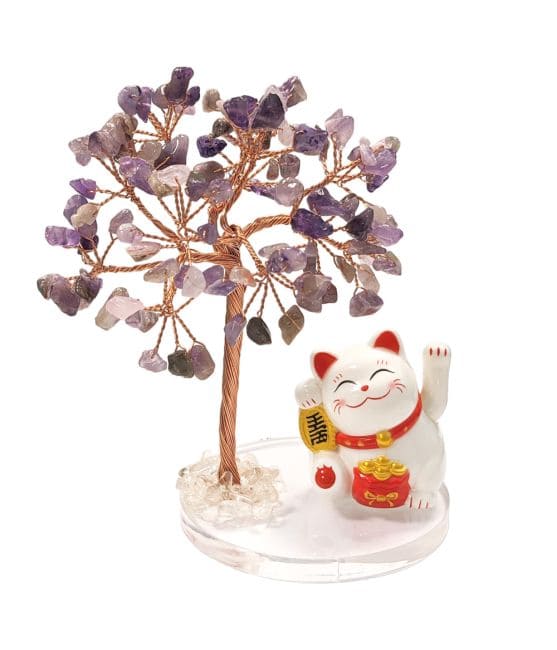 Albero della Vita in Ametista con Manekineko