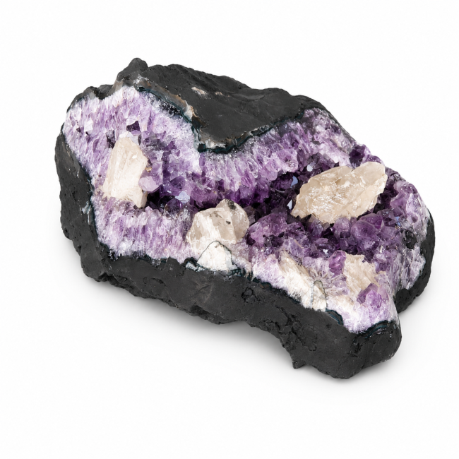incenso ad Geode di ametista brasiliana A su base, 7,7 kg