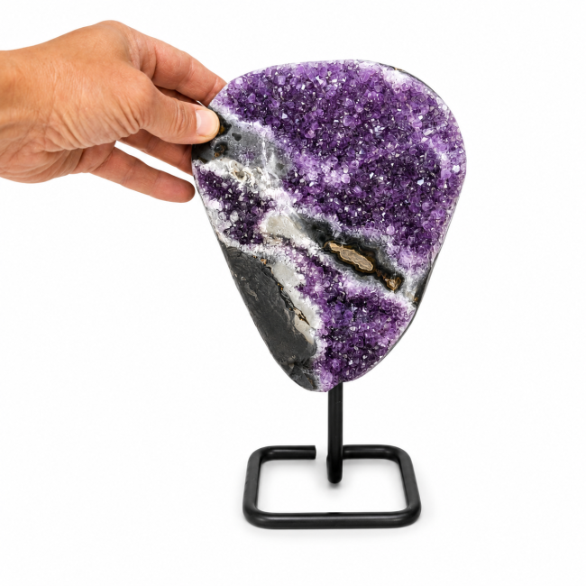 incenso ad Geode di ametista brasiliana A su base, 2,3 kg|it