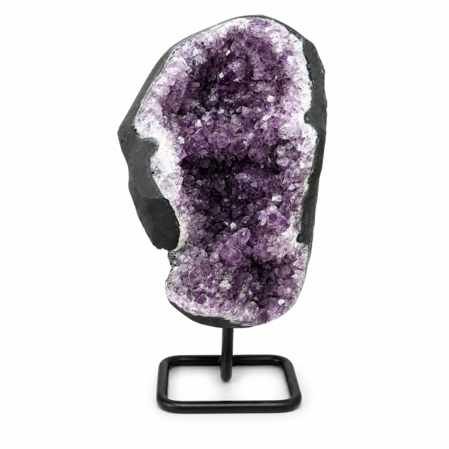 incenso ad Geode di ametista brasiliana A su base, 3,6 kg