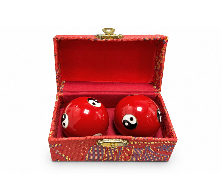 Sfere Cinesi da Massaggio Yin Yang Rosse 4,2 cm