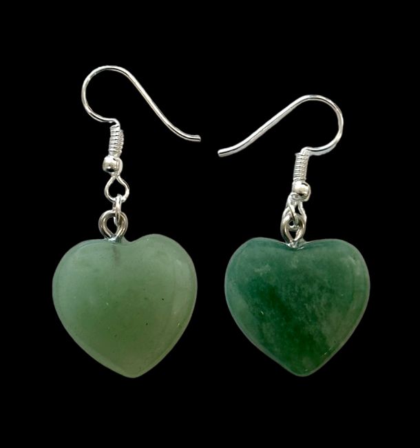 Orecchini Cuore Avventurina Verde 20mm