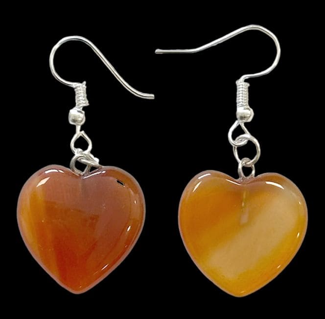 Orecchini Cuore Corniola 20mm