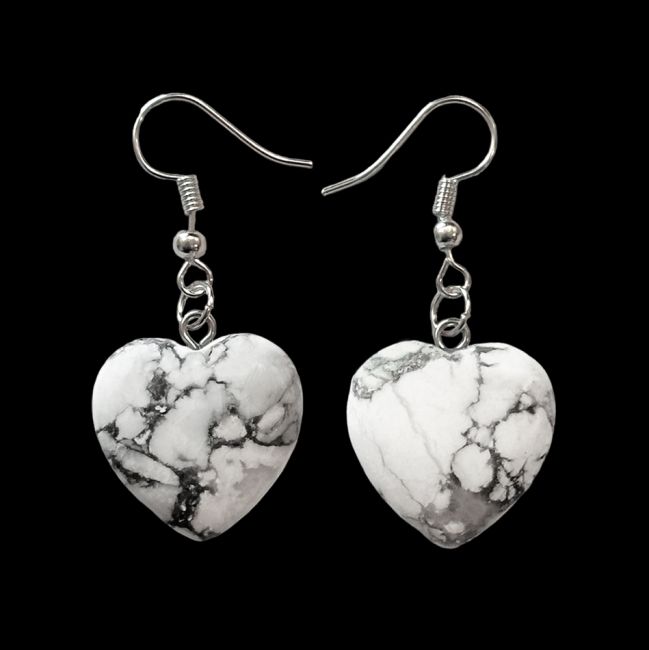 Orecchini a cuore Howlite da 20 mm