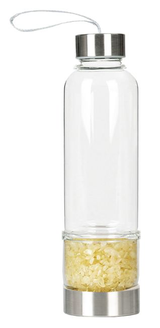 Bottiglia con cristalli di citrino