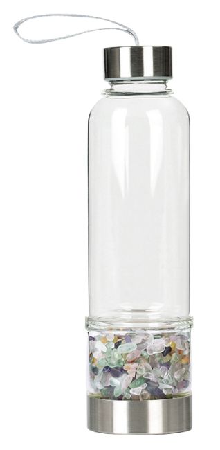 Bottiglia con cristalli di fluorite