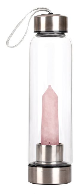 Flacone Tadasana, punta in quarzo rosa