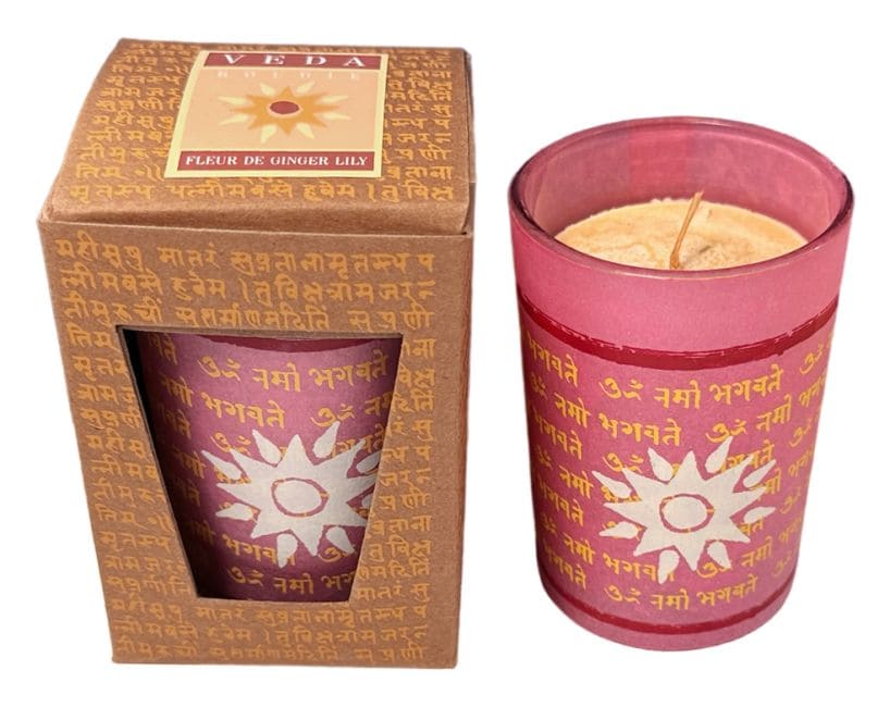 Candela Maroma Veda Flower of Ginger Lily in vetro 95g