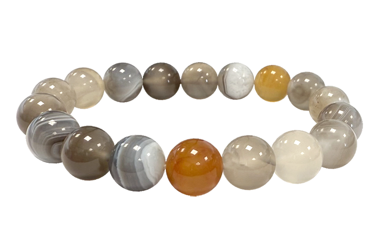 incenso ad Bracciale in agata del Botswana A perle da 10 mm