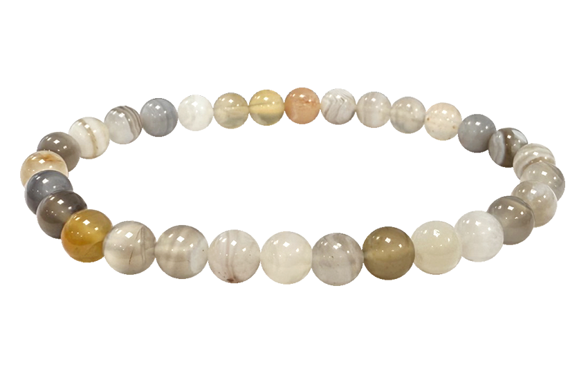 incenso ad Bracciale in agata del Botswana A perle da 6 mm