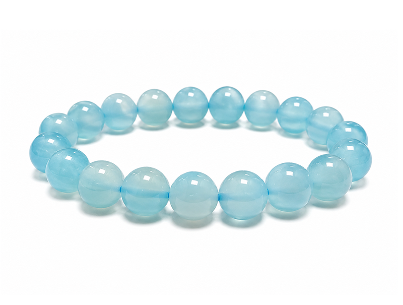 incenso ad Bracciale Agata Blu Riscaldata AA perle 8mm