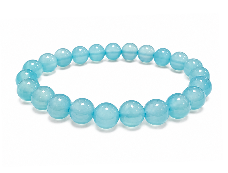 incenso ad Bracciale Agata Blu Riscaldata AA perle 8mm