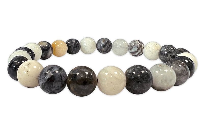 Bracciale con perline di Agate Dendrite 8mm