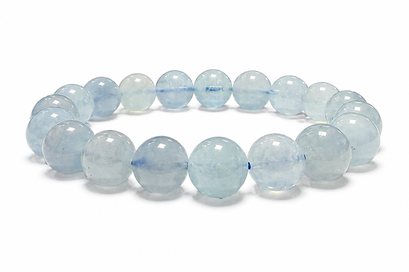 Bracciale in Acquamarina A perle 10mm
