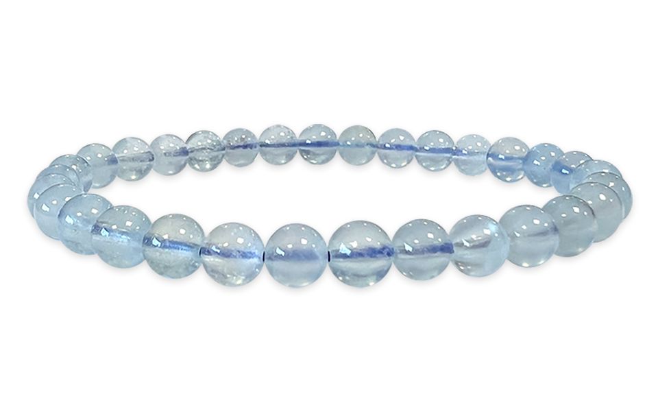 Bracciale acquamarina perle AA 6-7mm