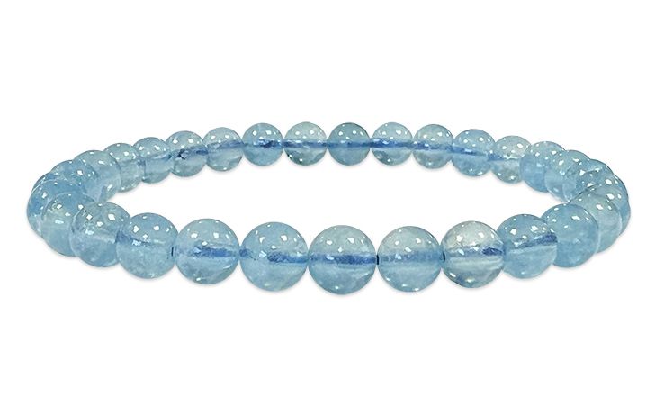 Bracciale Acquamarina AAA perle 6mm