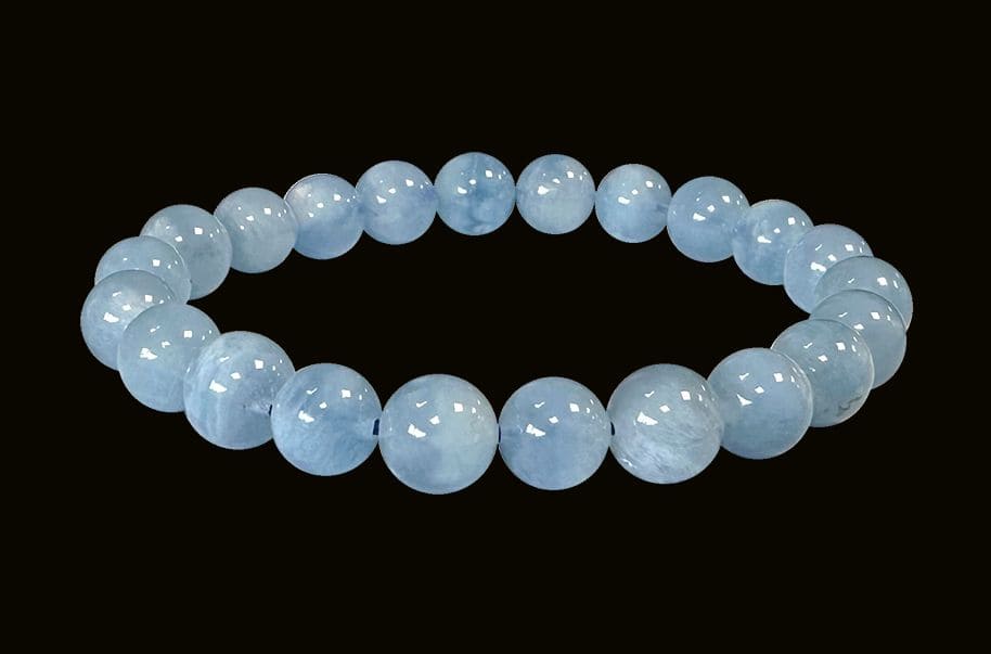 Bracciale Acquamarina A+ perle 7.5-8.5mm