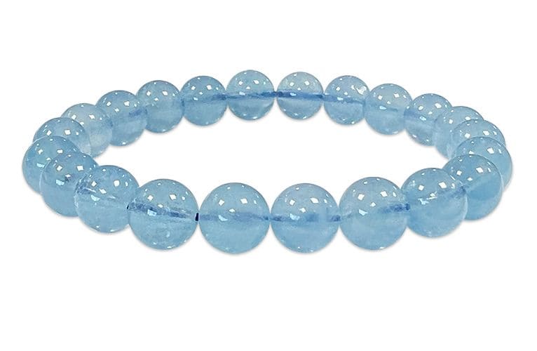 Bracciale Acquamarina AAA perle 8-9mm