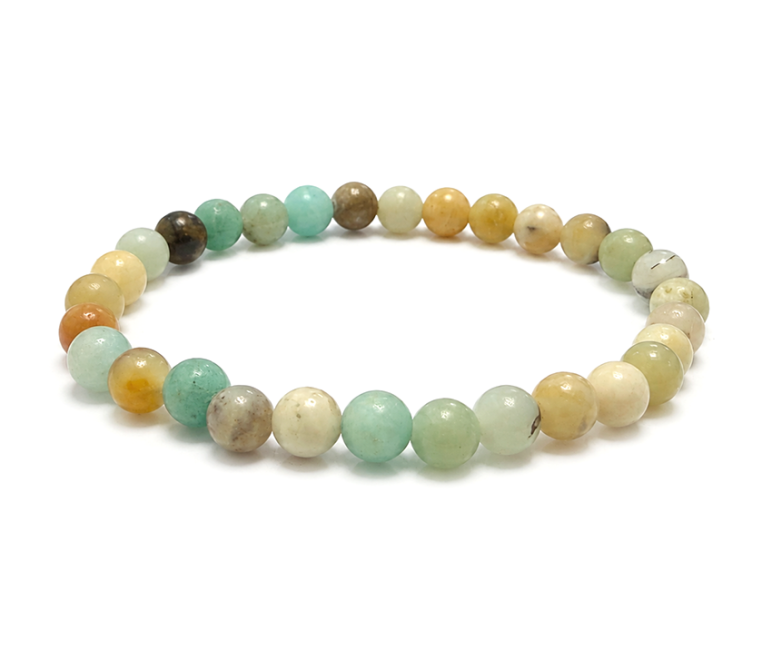 Bracciale in Amazzonite Multicolore A perle 6mm
