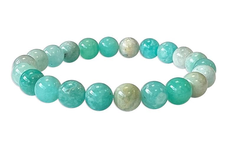 Bracciale con perline di Amazzonite di Perou A 8mm