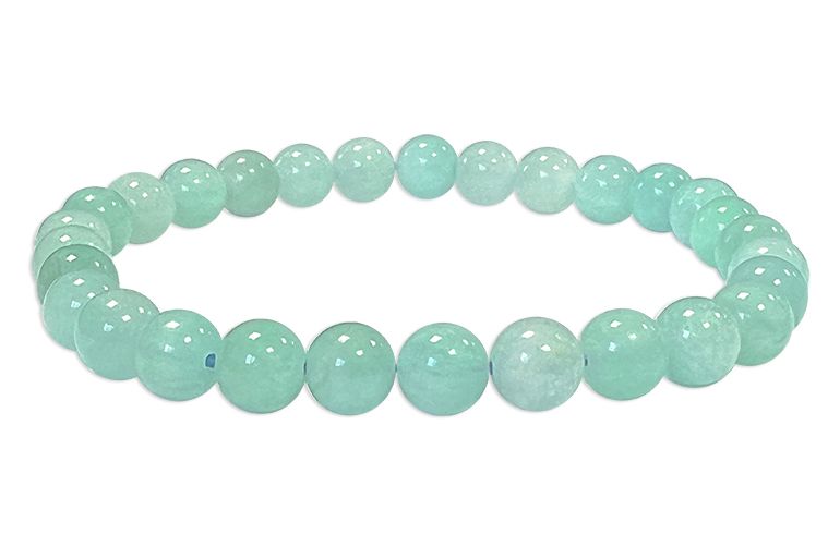 Bracciale con perline di Amazzonite  Mozambico AAA 6mm