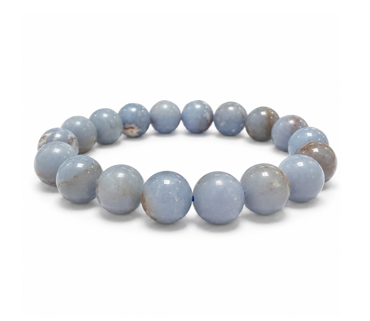 incenso ad Bracciale in Angelite AB con Perle da 10mm