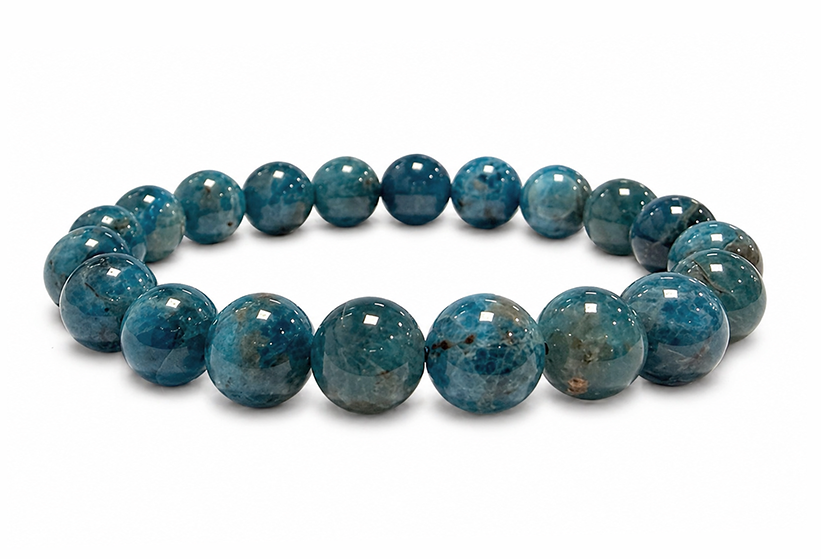 Bracciale in Apatite Blu AB perle 10mm