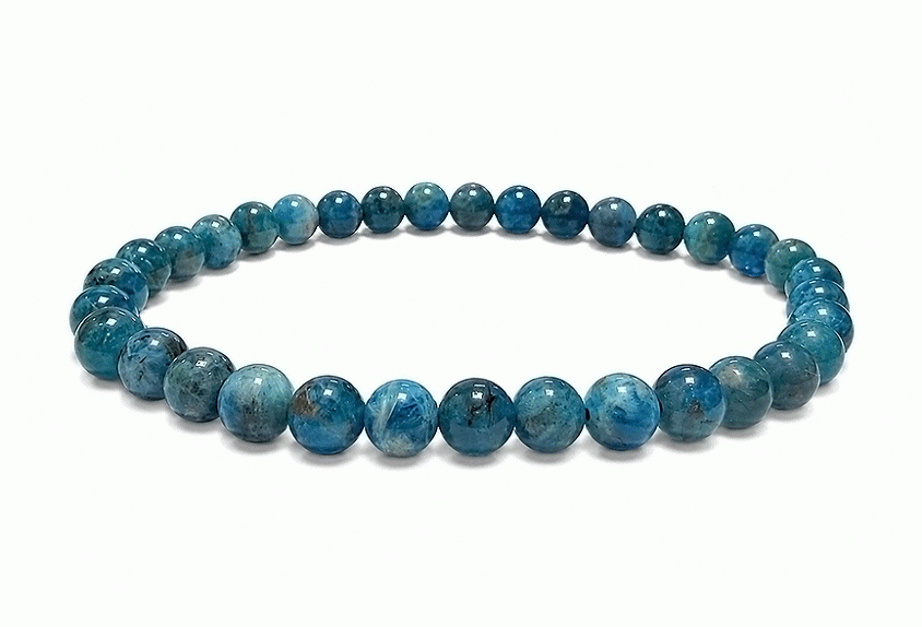 incenso ad Bracciale in Apatite Blu A con Perle da 6mm