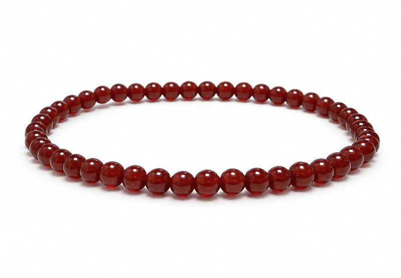 incenso ad Bracciale in Agata Rossa A perle 4mm