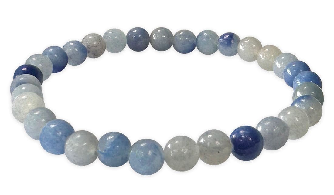 Bracciale Aventurine blu perline 6mm