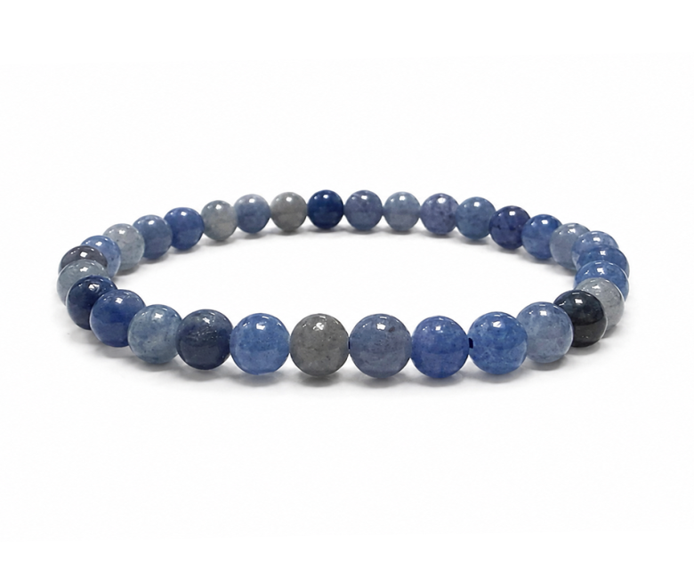 Bracciale in Avventurina Blu A perle 6mm