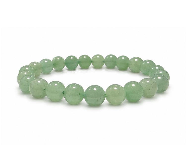 Bracciale Avventurina Verde A perle 8mm