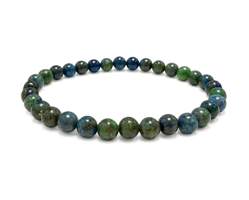 Bracciale in Azzurrite e Malachite stabilizzata A perle 6mm