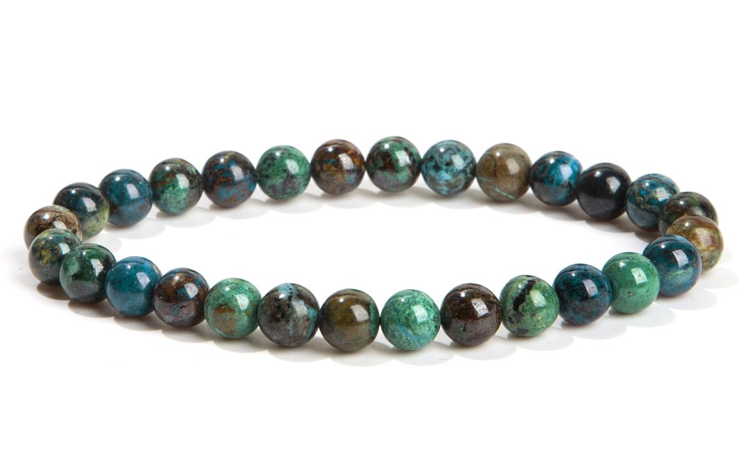 Perle di braccialetto di azzurrite di malachite naturale A 6-7 mm