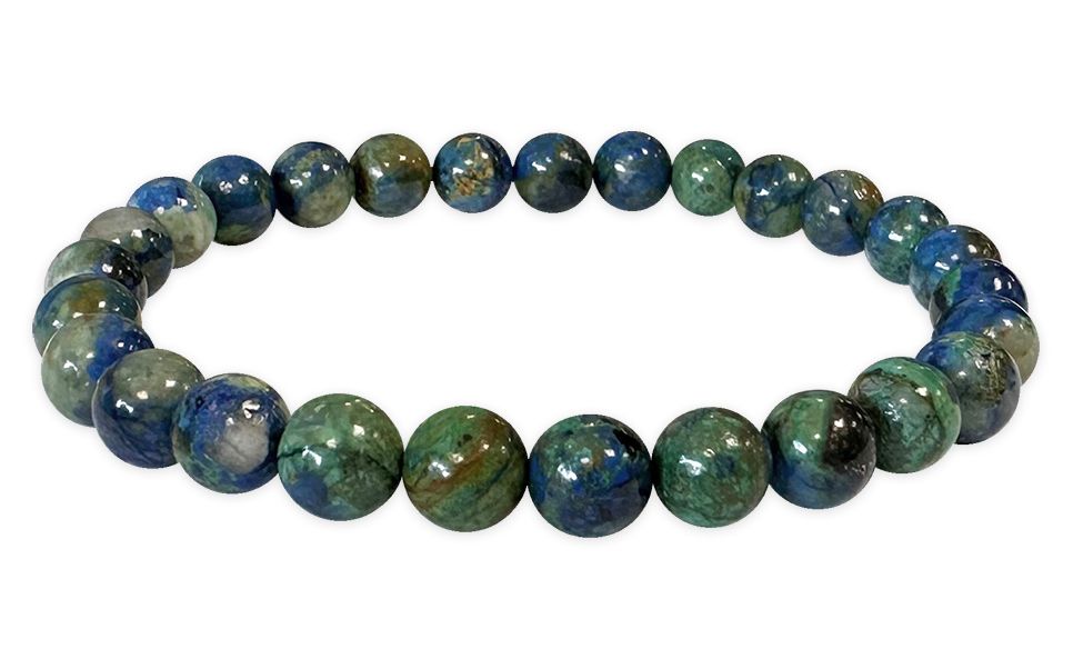 Perle di braccialetto di azzurrite di malachite naturale AA 6-7 mm