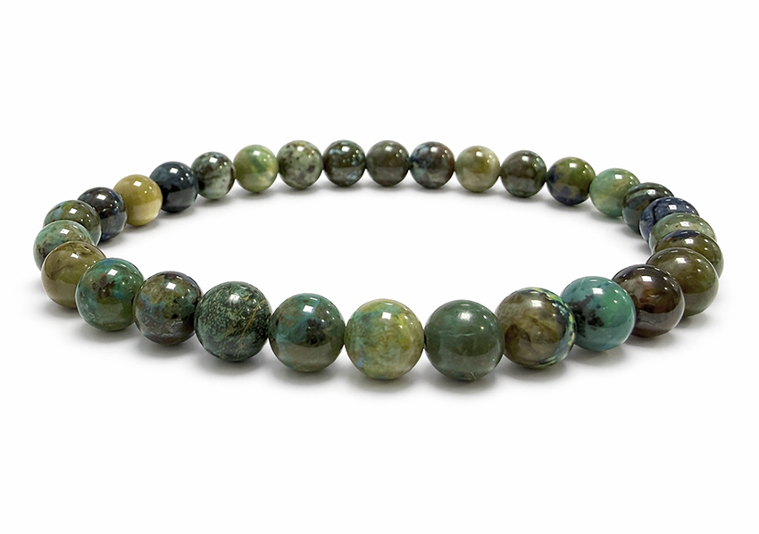 Bracciale in Azzurrite Malachite Naturale Messico A perle 6-7mm