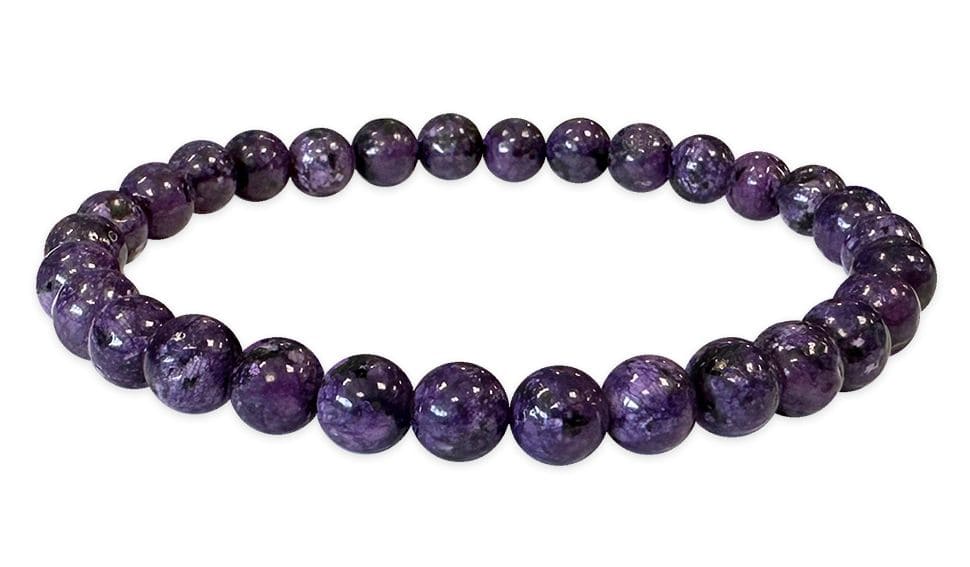 Bracciale Charoite riscaldato con perline da 6 mm