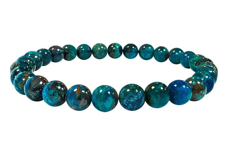 Bracciale con Chrysocollo Tacchino AAAA perline 6.5-7mm