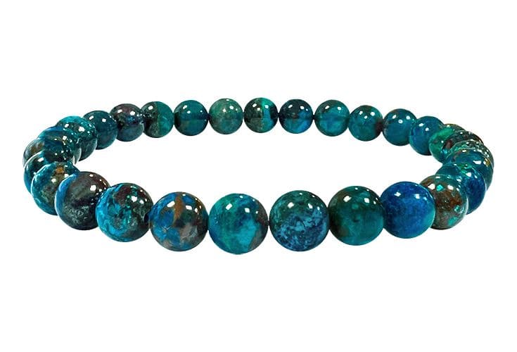 Bracciale Chrysocolla Türkiye AAAA perline 7-8mm