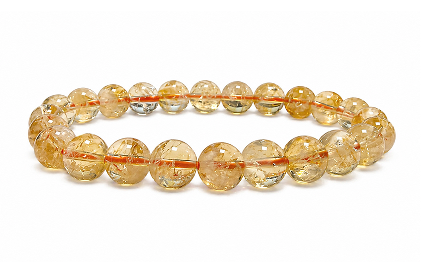 Bracciale Citrino Riscaldato AA perle 8-9mm