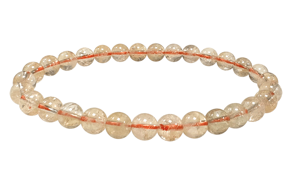 Bracciale con perle di citrino naturale da 6 mm