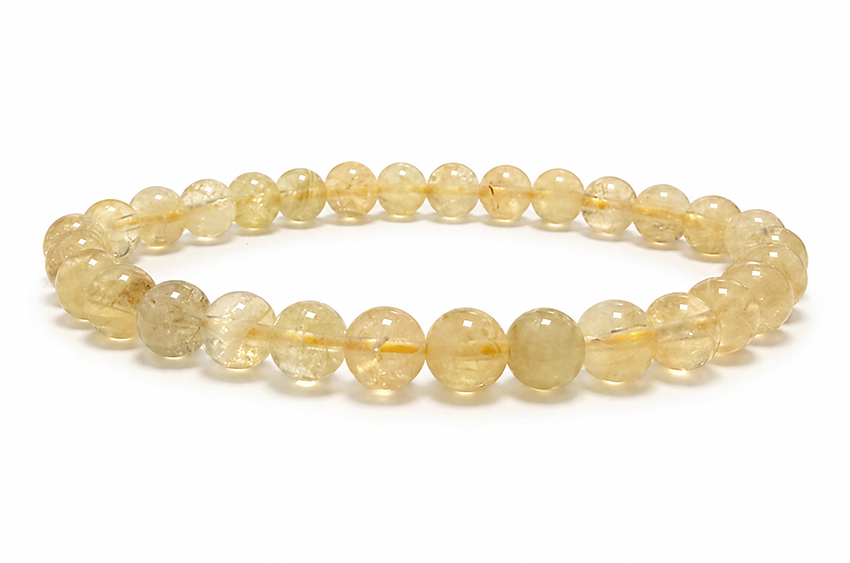 Bracciale in Citrino Naturale AB perle 6mm
