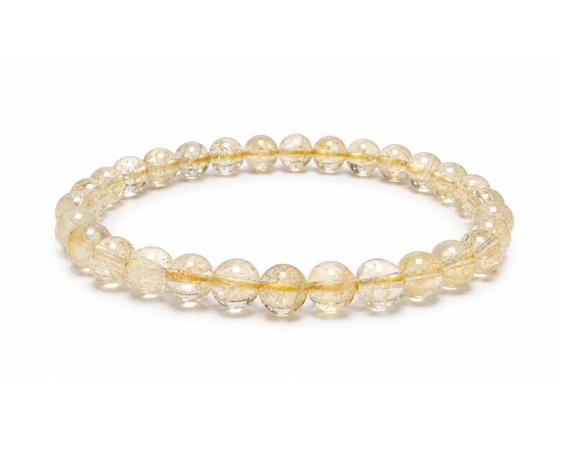 incenso ad Bracciale in Citrino Naturale A con Perle da 6-7mm