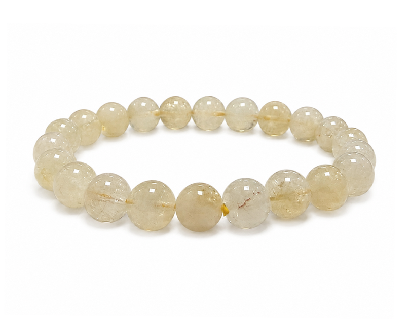 Bracciale in Citrino Naturale AB con Perle da 8-9mm