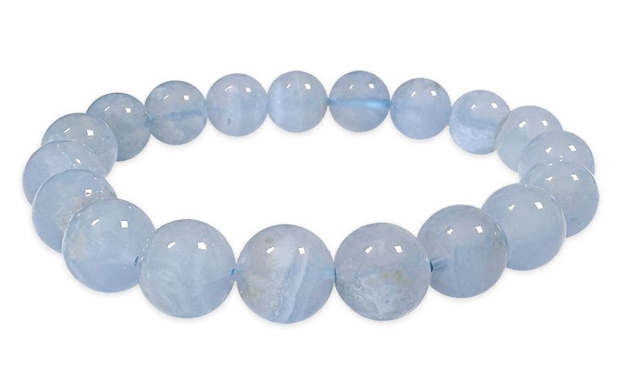 Bracciale perline in Calcedonio Blu AA 10mm