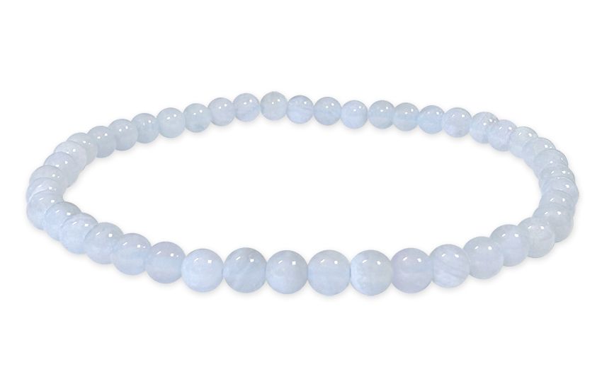 Bracciale perline in Calcedonio Blu A 4mm