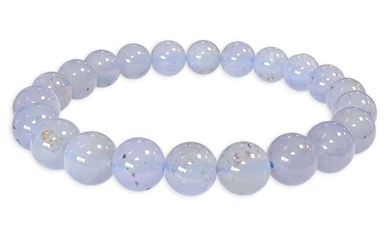 Bracciale perline in Calcedonio Blu AA 8mm