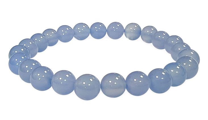 Bracciale perline in Calcedonio Blu AAA 8mm