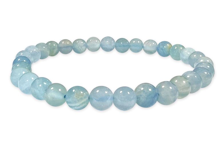 Bracciale Blue Calcite AAA perles 6mm